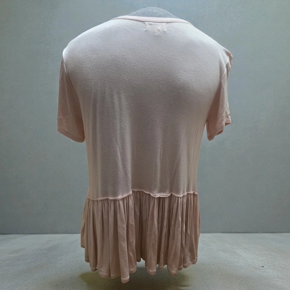 Mud Pie Pink Peplum T-Shirt Size Medium - Picture 3 of 7